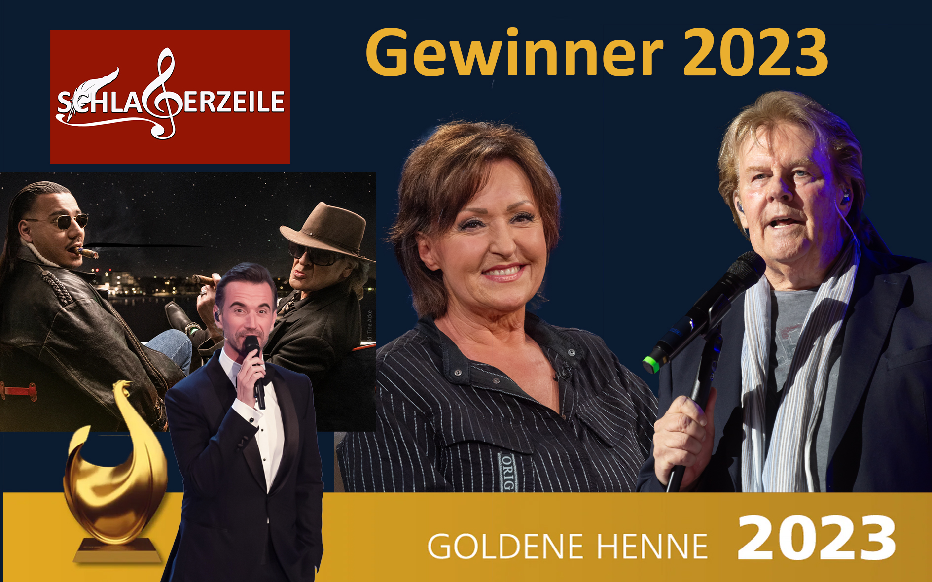 Goldene Henne, Gewinner, Ute Freudenberg, Howard Carpendale, Moderator Florian Silbereisen