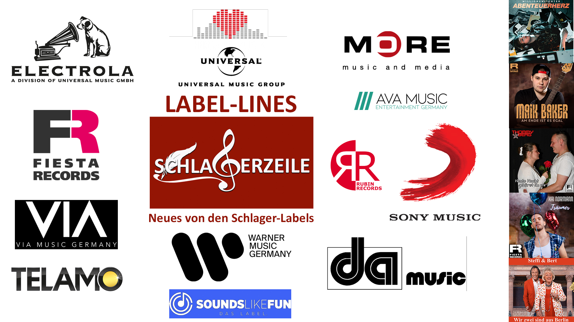 Label-Lines: Neue Schlager von den Schlager-Labels