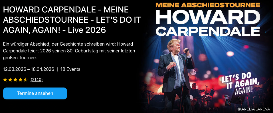 Tickets Howard Carpendale letzte Tour